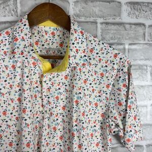 Swannies Golf Mens Small Stretch Colorful Floral Print Performance Polo Shirt